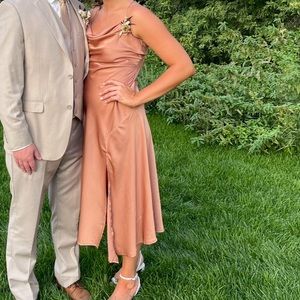 ASTR The Label Gaia Midi Dress in Nude